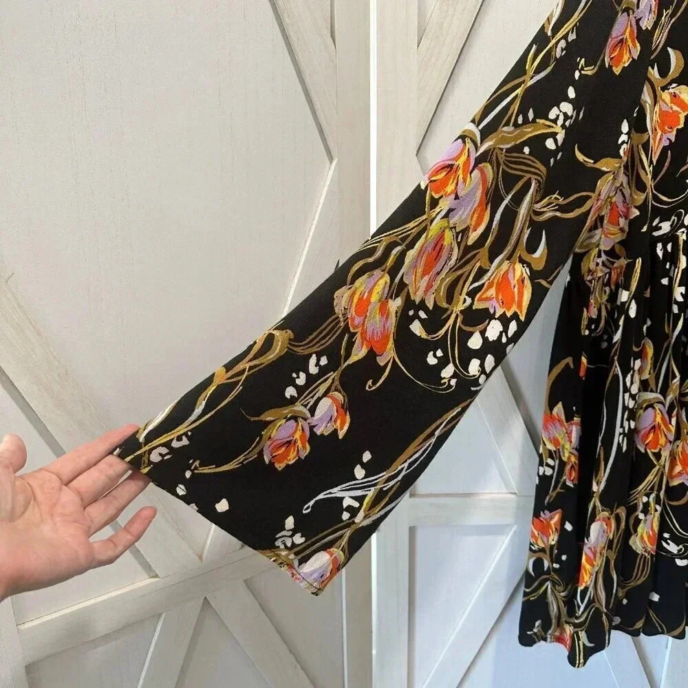 Free People Bella Print Tunic in Onyx Combo